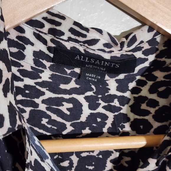 All Saints Leopard Print Long Sleeve Dress - Picture 4 of 4